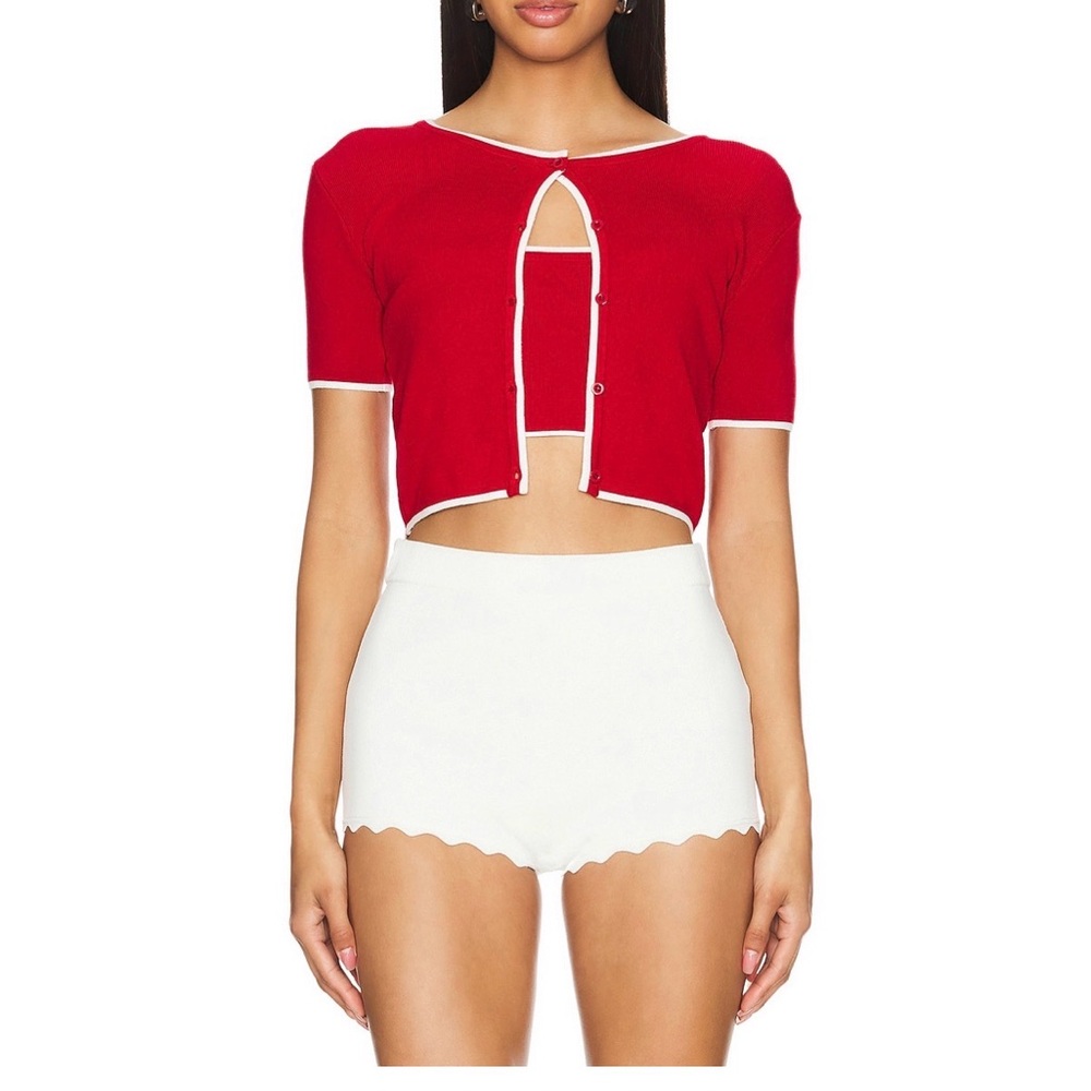 MAJORELLE Amy Cardi Set in Red